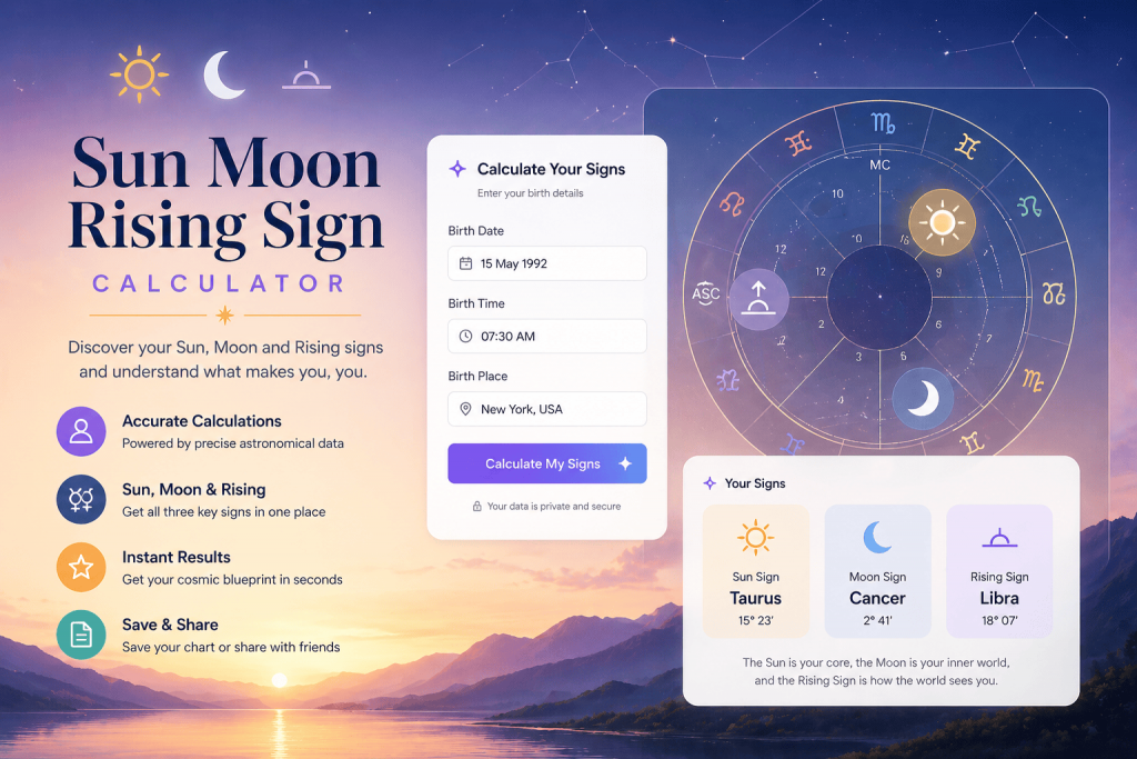 sun moon rising sign calculator